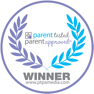 A badge of the winner in the Parent Tested Parent Approved plebiscite for the Nosiboo Pro Electric Nasal Aspirator